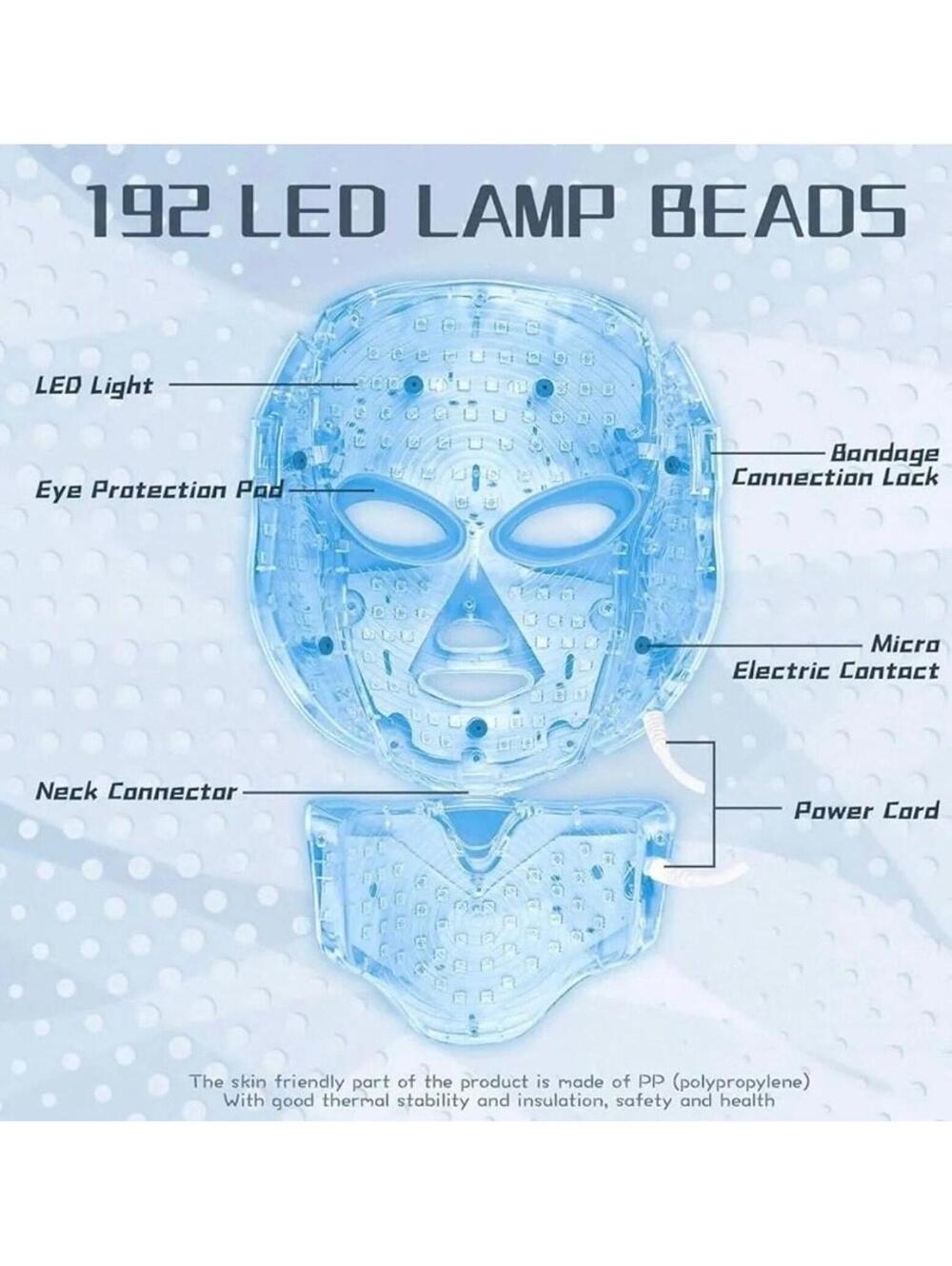 HXDZFX LED Facial Light Therapy Mask - White - Picture 2 of 5